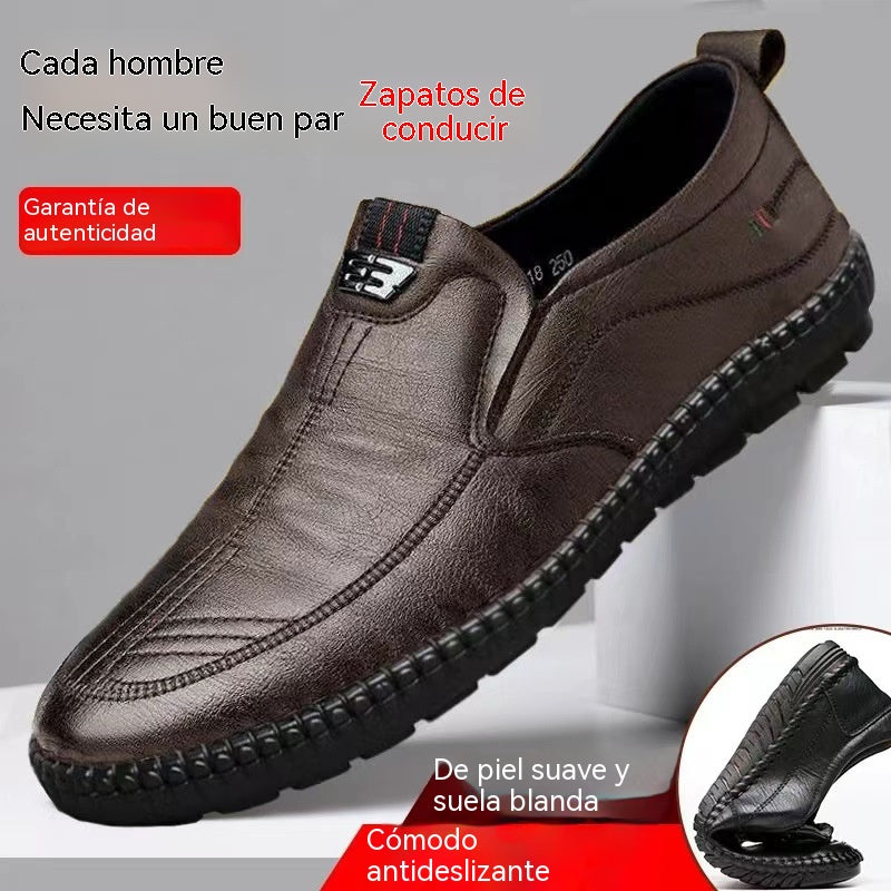 👞-35% OFF【39-44】Zapatos casuales de hombre de cuero genuino con suela blanda, modelo 2026