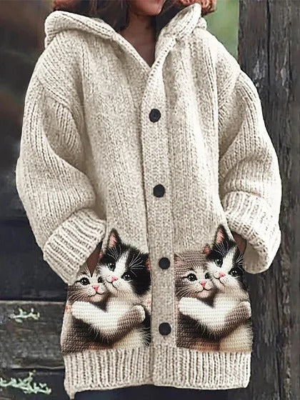 š„š¾ćdescuento por tiempo limitado -50%ć Abrigo con capucha para mujer, elegante y adorable, con estampado de animales, ideal para otoƱo e invierno š§„āØ-E