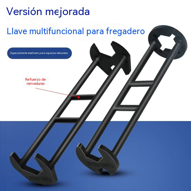 🔥【2 artículos por 28 €】Llave multifuncional para fregadero, llave universal para tuberías de agua, herramienta para la instalación y reparación de fregaderos y grifos de baño