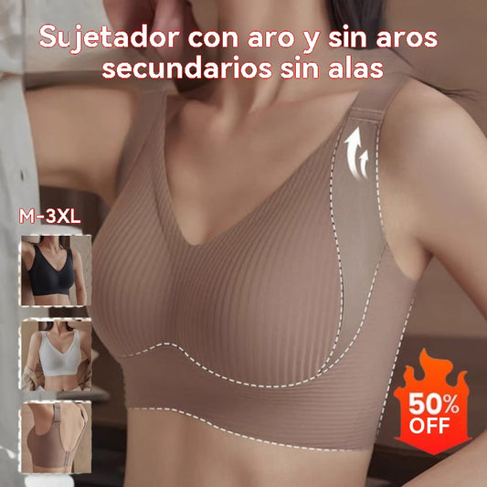 😍【Paquete de 4】Sujetador de una pieza sin aros para mujer, sin costuras y cómodo para sujetar el busto❤️【40-95 kg】