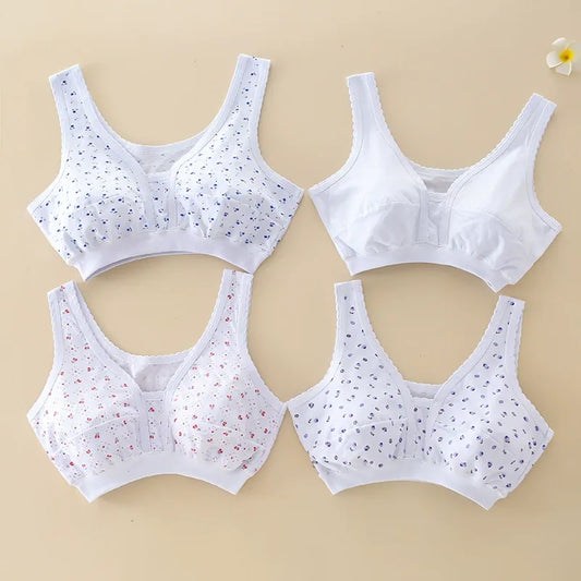 【4-dielna súprava -50%】 4-dielna súprava spodnej bielizne z čistej bavlny v štýle malého tielka pre ženy stredného a staršieho veku, plus size