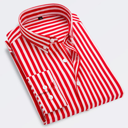 🔥👕【M-5XL】Camisa de negocios de rayas para hombre de manga larga 2026