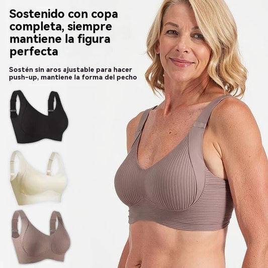 😍【Paquete de 4】Sujetador de una pieza sin aros para mujer, sin costuras y cómodo para sujetar el busto❤️【40-95 kg】