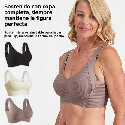 Nuevo - 45% descuento😍【Paquete de 4】Sujetador de una pieza sin aros para mujer, sin costuras y cómodo para sujetar el busto❤️【40-95 kg】