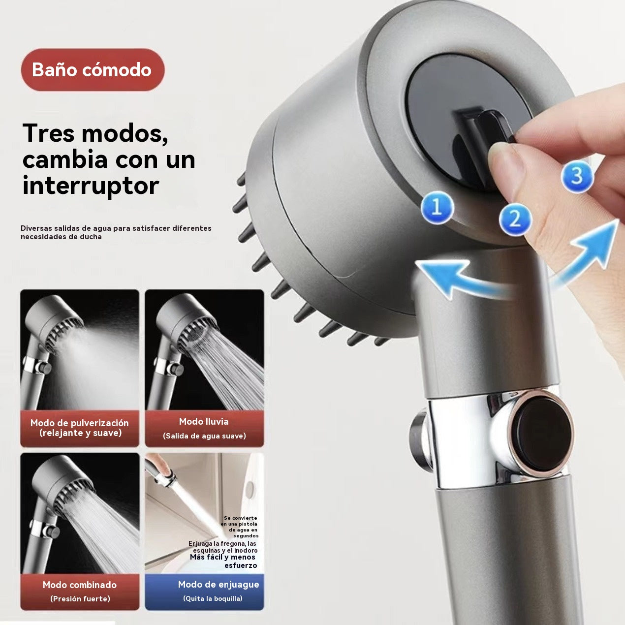 🚿🔥Compra 1 y llévate 1 gratis🔥Cabezal de ducha masajeador multifuncional que embellece la piel