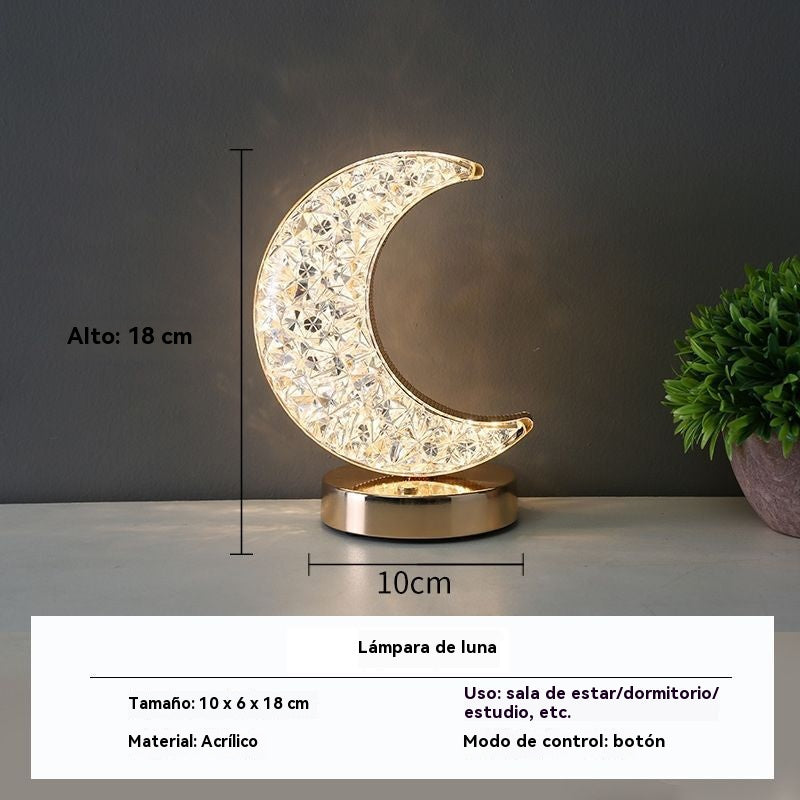 ✨【atmósfera romántica】💎Lámpara de escritorio LED con luz nocturna de cristal creativa