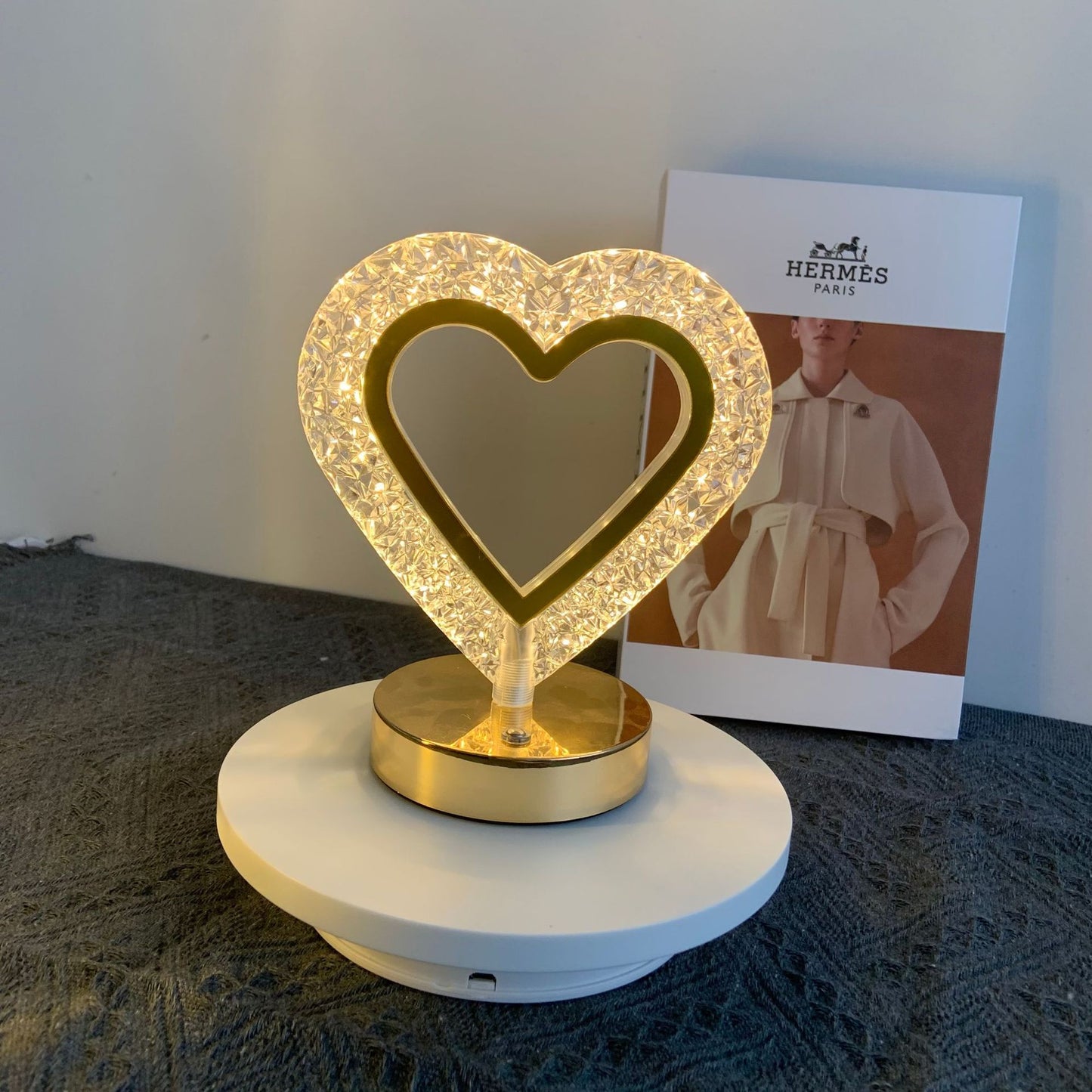 ✨【atmósfera romántica】💎Lámpara de escritorio LED con luz nocturna de cristal creativa