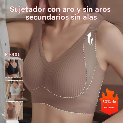Nuevo - 45% descuento😍【Paquete de 4】Sujetador de una pieza sin aros para mujer, sin costuras y cómodo para sujetar el busto❤️【40-95 kg】