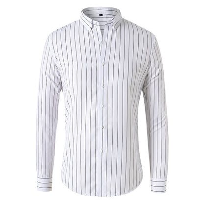 🔥👕【M-5XL】Camisa de negocios de rayas para hombre de manga larga 2026