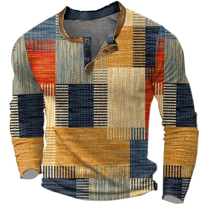 🎁😍【Oferta especial de nueva llegada】Camiseta manga larga para hombre – Estampado discreto, corte moderno y algodón suave. ¡Ideal para oficina o finde! (Tallas S a 4XL)