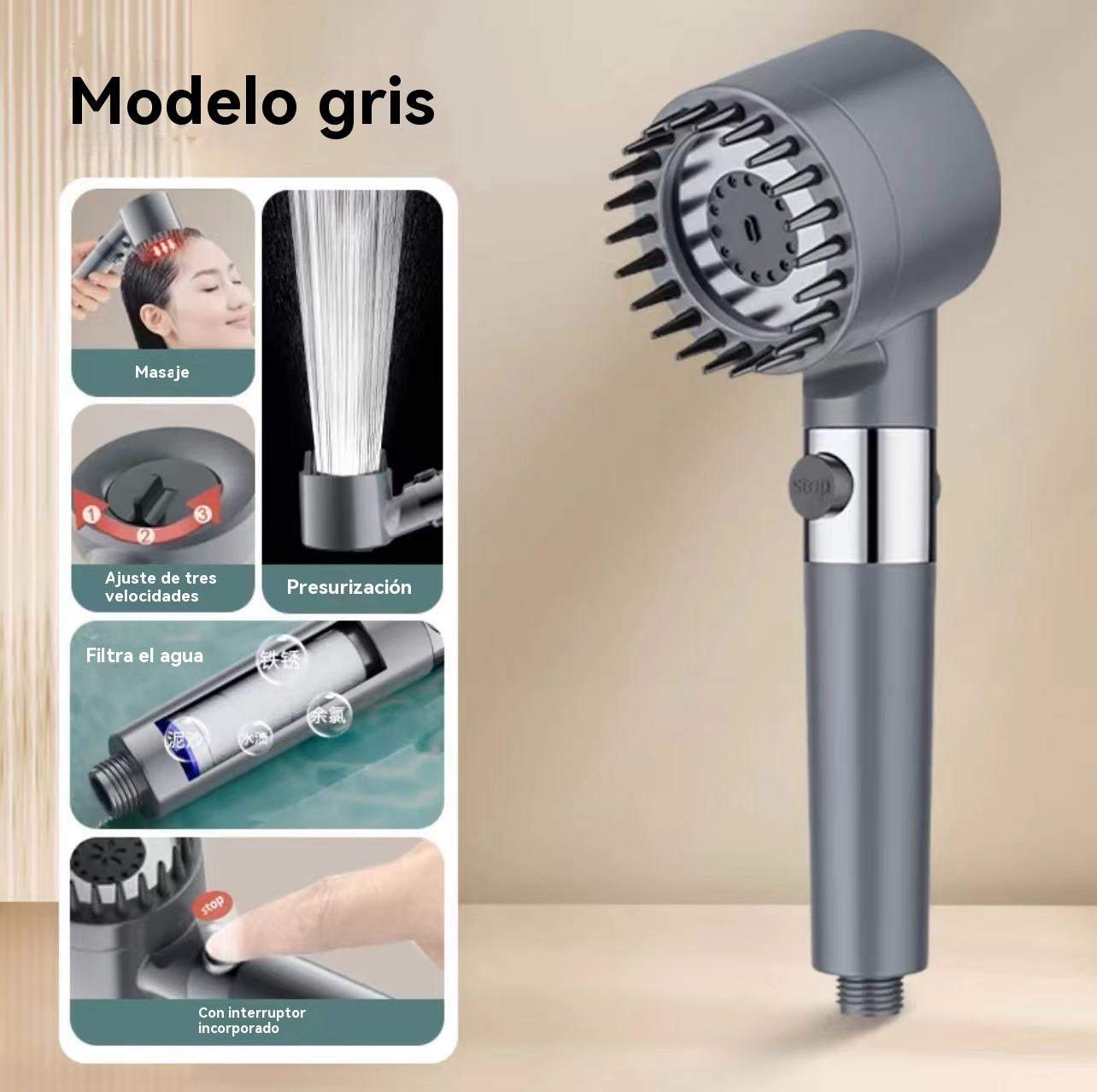 🚿🔥Compra 1 y llévate 1 gratis🔥Cabezal de ducha masajeador multifuncional que embellece la piel