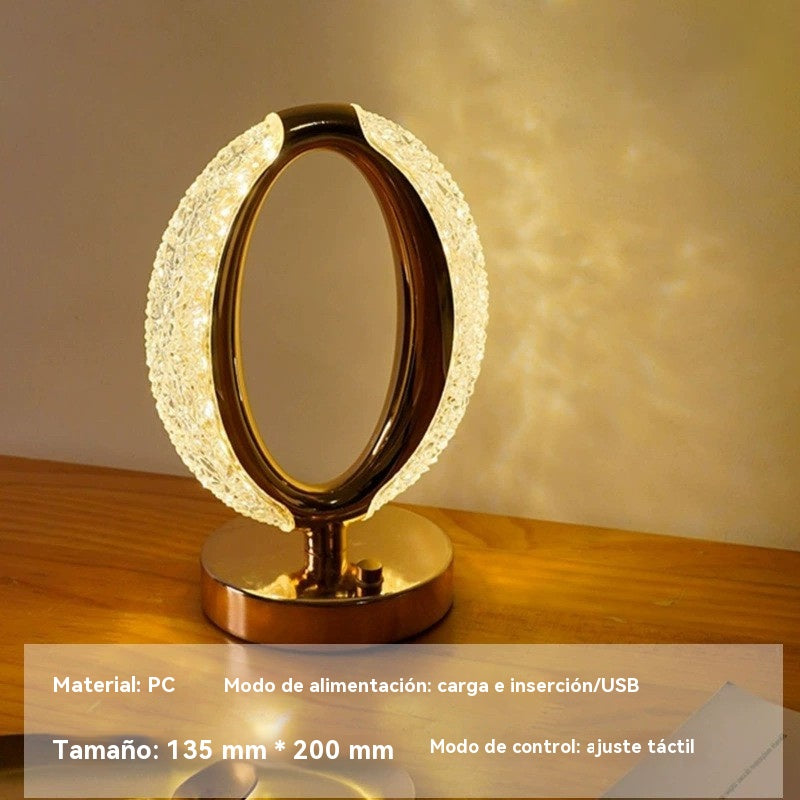 ✨【atmósfera romántica】💎Lámpara de escritorio LED con luz nocturna de cristal creativa