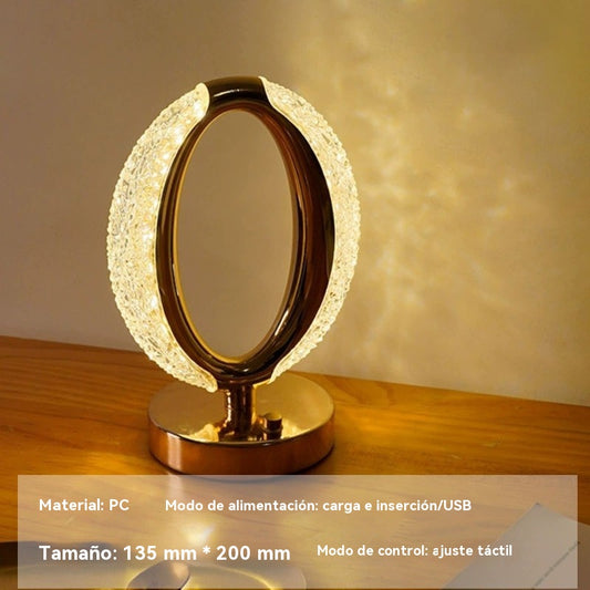 ✨【atmósfera romántica】💎Lámpara de escritorio LED con luz nocturna de cristal creativa