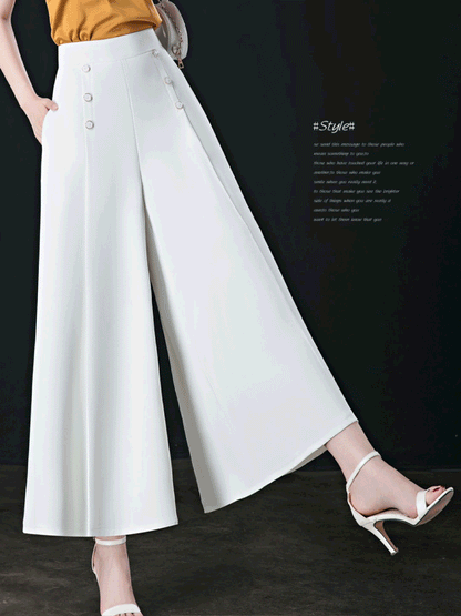 👗✨【40-90KG】Culottes anchos de tiro alto y efecto estilizante que disimulan imperfecciones sin revelar piel