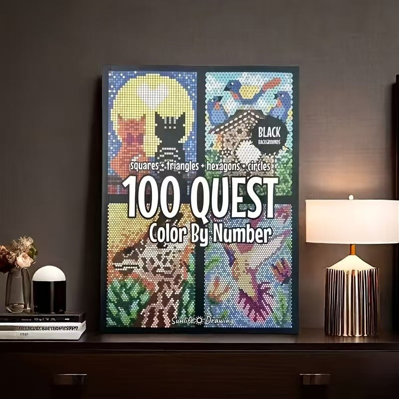 50% DE DESCUENTO🎄🎨Libro para colorear por números 100 QUEST