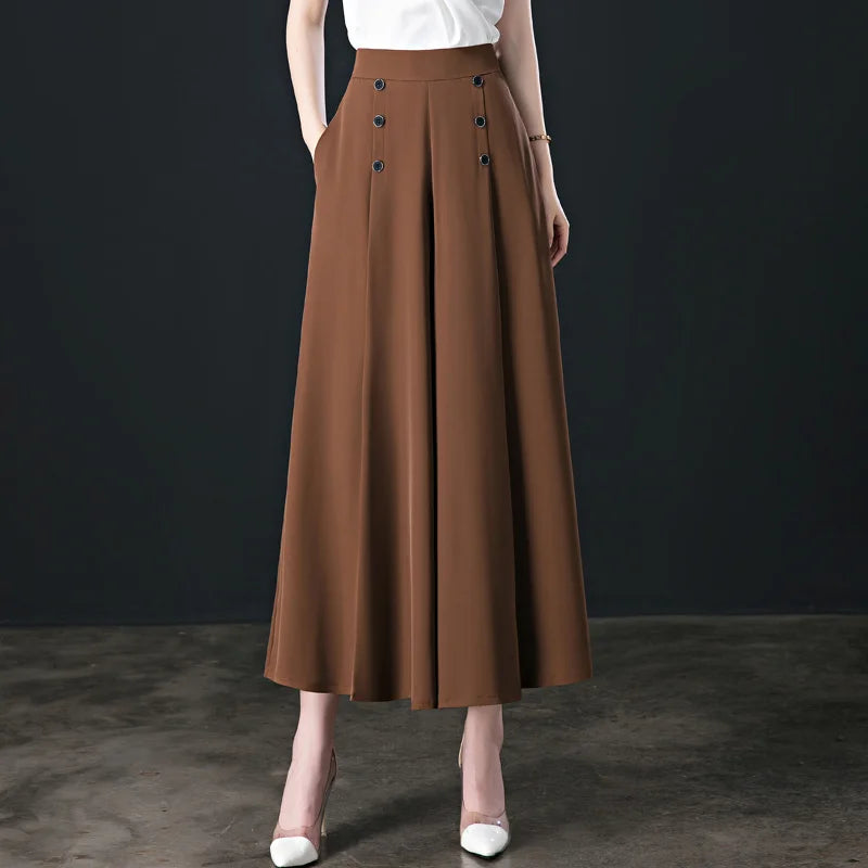 👗✨【40-90KG】Culottes anchos de tiro alto y efecto estilizante que disimulan imperfecciones sin revelar piel