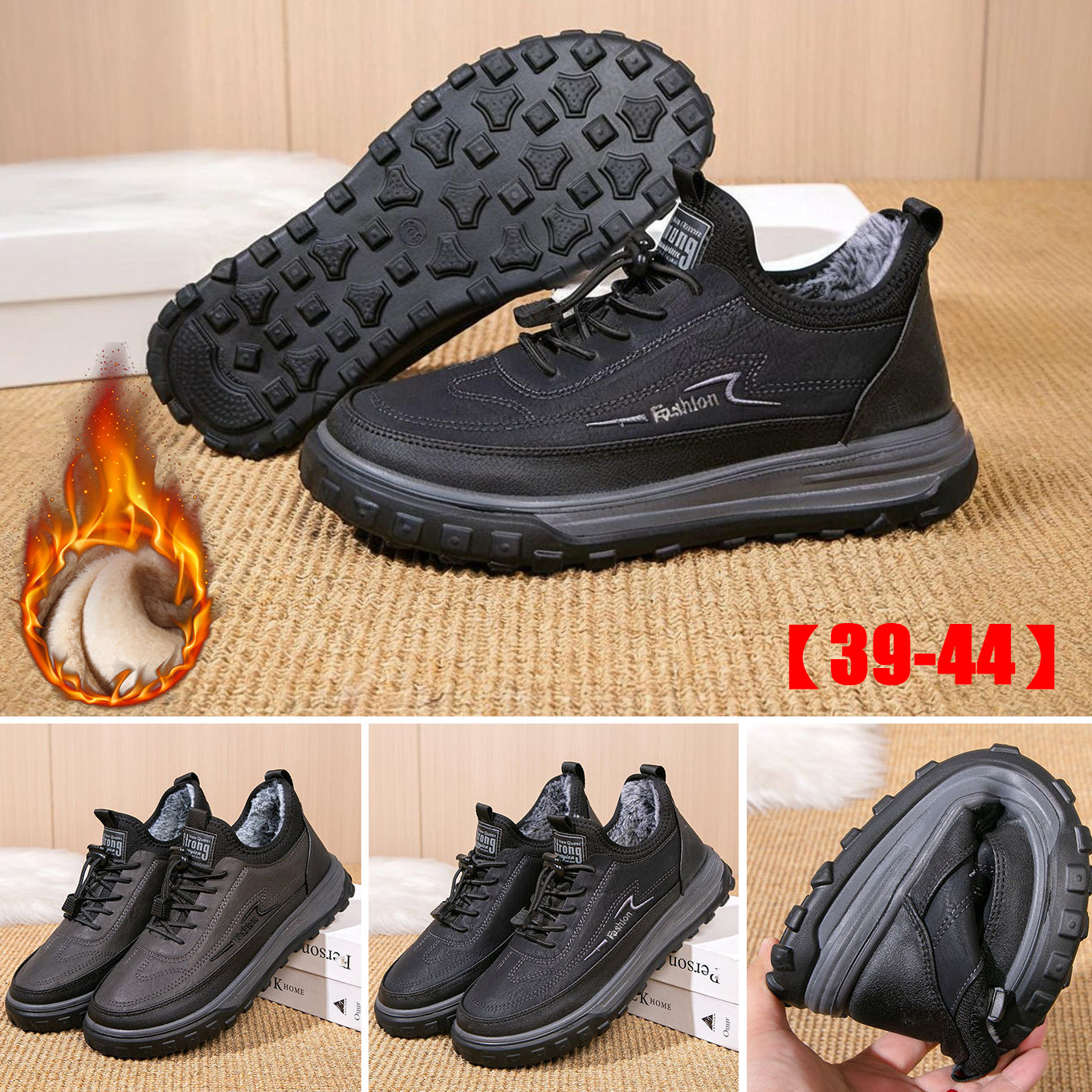 👟【39-44】🔥2025 téli pamut férfi cipők, melegek és kényelmesek, puha talpú, plüss, vastag pamut sportcipők