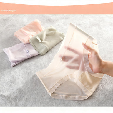 🩲🔥Promocja nowości 【6 sztuk】Damskie majtki z lodowego jedwabiu z wysokim stanem