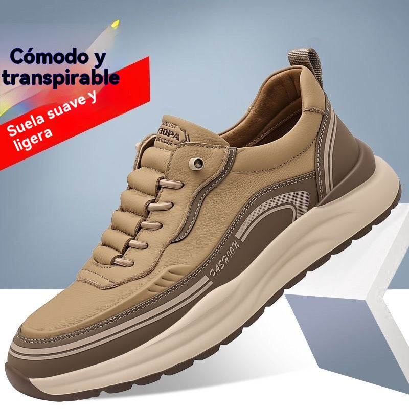 【39-45】Zapatillas de piel impermeables y antimanchas con suelas suaves y cómodas de llevar