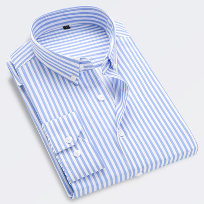 🔥👕【M-5XL】Camisa de negocios de rayas para hombre de manga larga 2026
