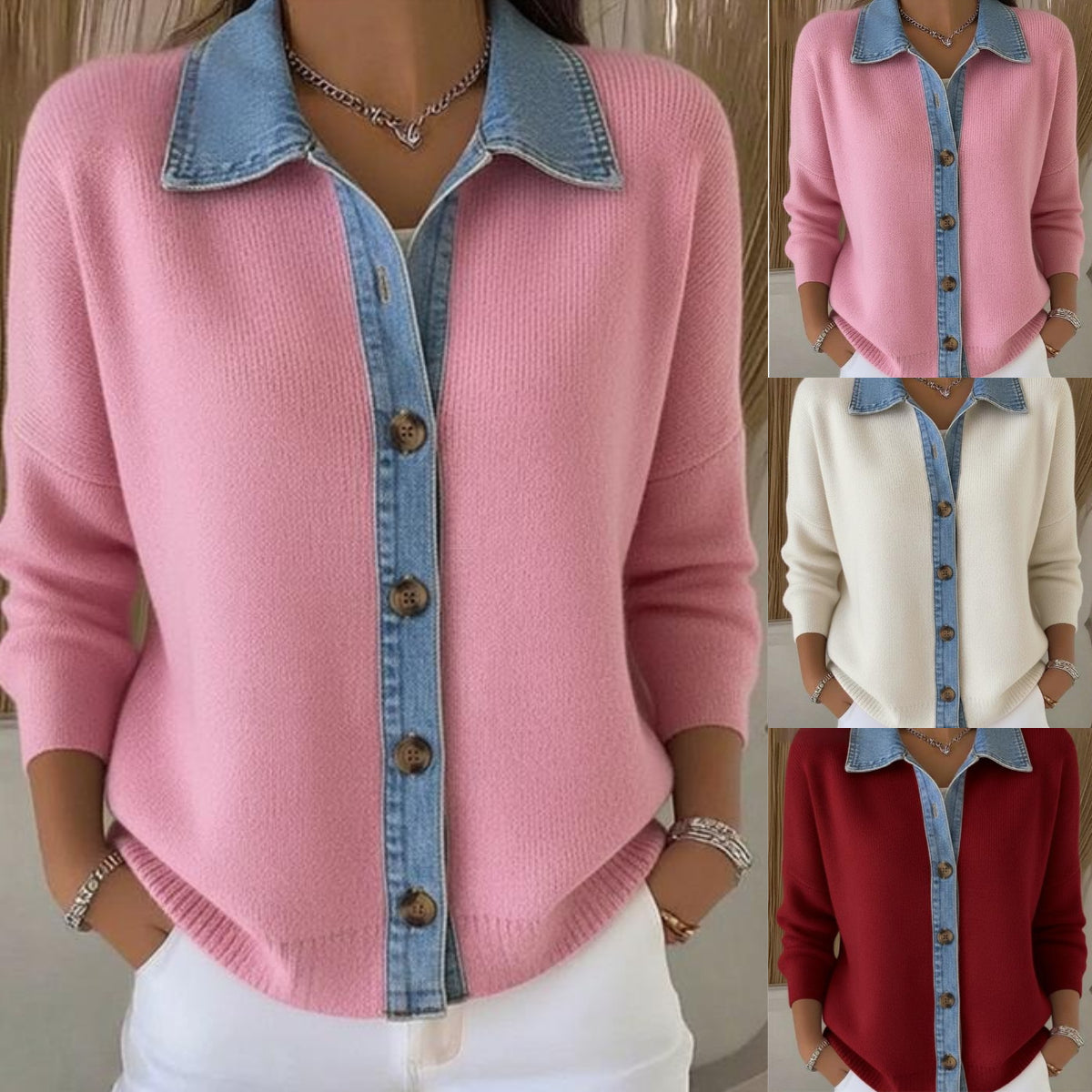 🔥(S-3XL) -EOferta por tiempo limitado: Cárdigan de patchwork de mezclilla nuevo 2026