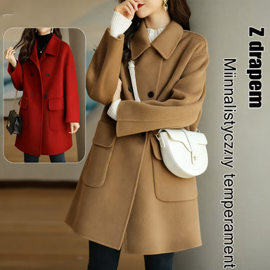 🔥nowa jesienno-zimowa wysokiej jakości dwuwarstwowa kaszmirowa kurtka