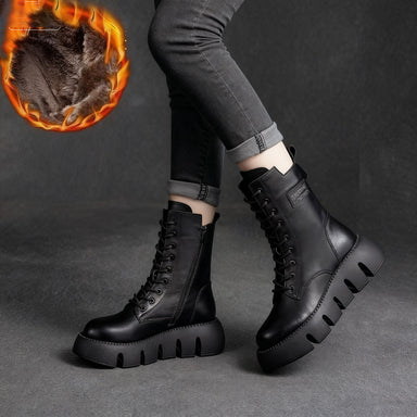 🔥【35-40】Nowe damskie wysokiej jakości, ręcznie robione, miękkie skórzane botki na jesień-zimę, martensy