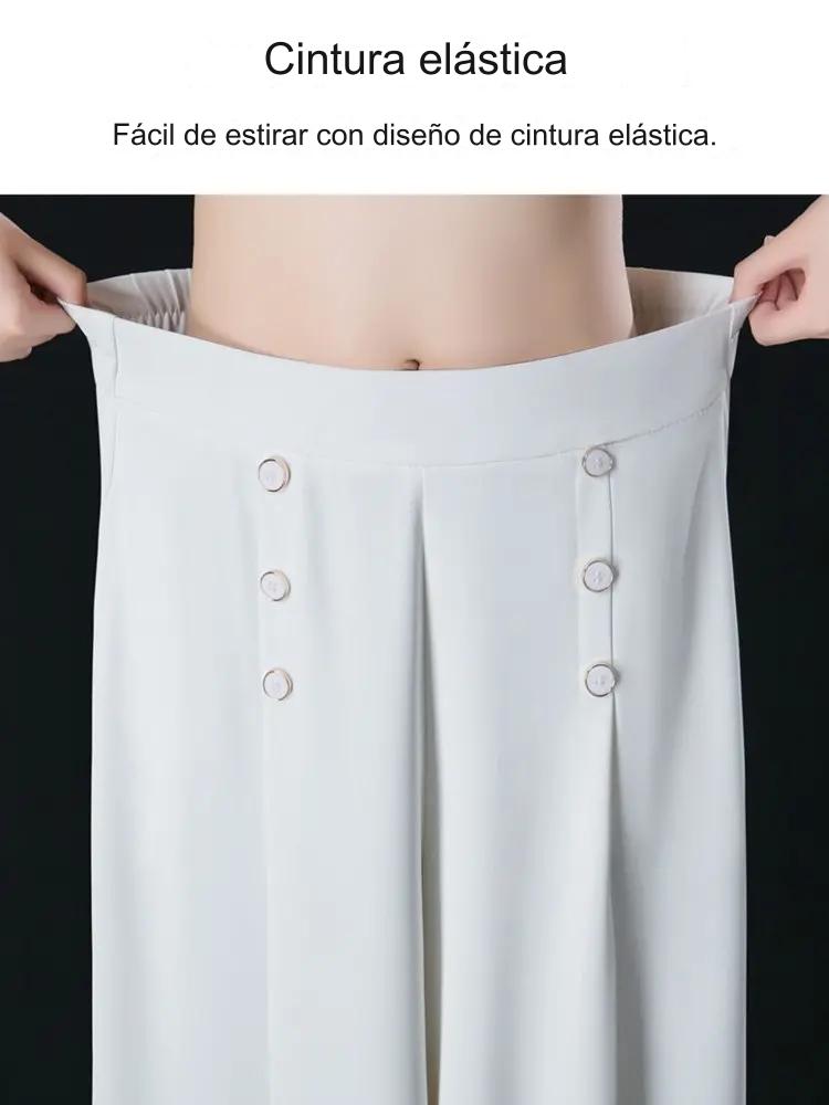 👗✨【40-90KG】Culottes anchos de tiro alto y efecto estilizante que disimulan imperfecciones sin revelar piel