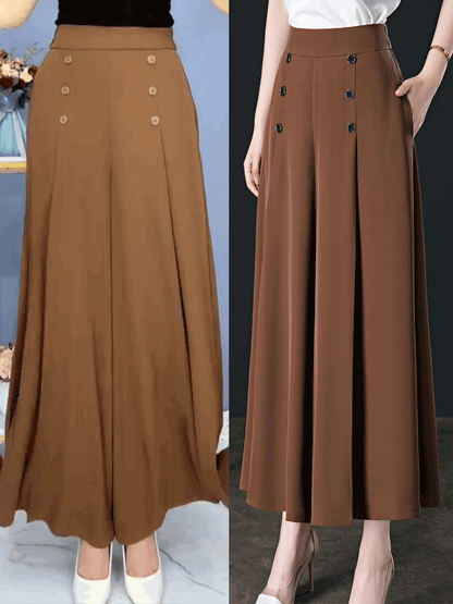 👗✨【40-90KG】Culottes anchos de tiro alto y efecto estilizante que disimulan imperfecciones sin revelar piel