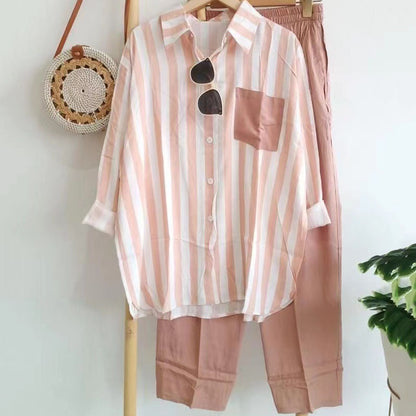 【S-5XL】Nueva conjunto de primavera a rayas