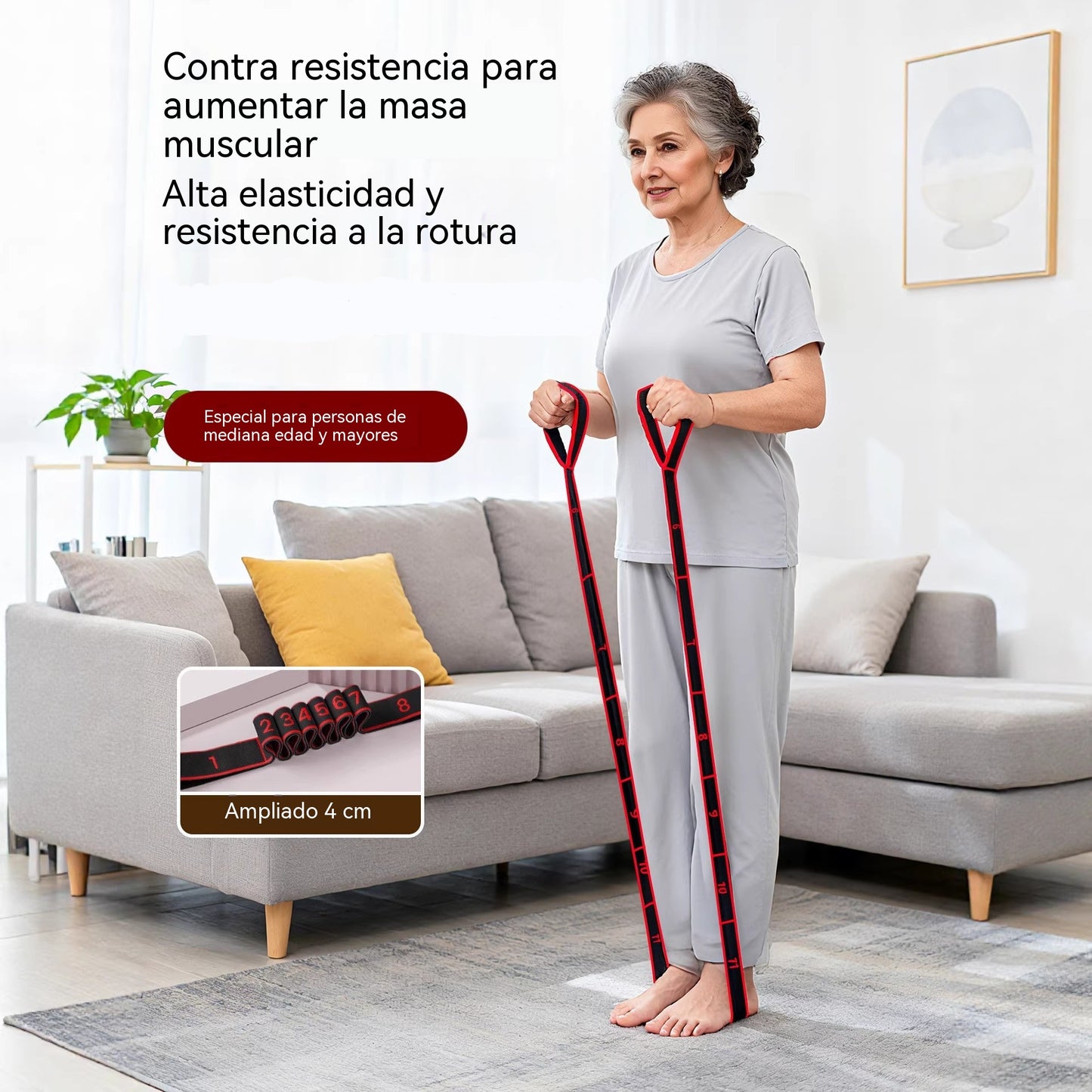 【Compre 1, obtenga 1 gratis】Banda de goma de resistencia para desarrollar músculos, estirar piernas y banda de goma elástica para personas de mediana edad y mayores.