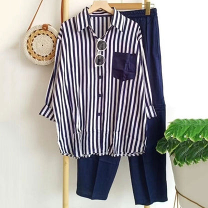 【S-5XL】Nueva conjunto de primavera a rayas