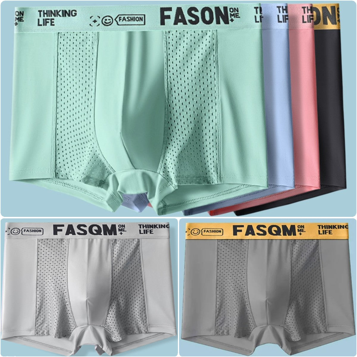 🎉-45%💪【Compre 3 y obtenga 3 gratis】👨‍🦱Calzoncillos bóxer transpirables de malla Ice Silk sin costuras para hombre