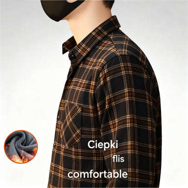 👔【L-5XL】Męska koszula biznesowa na jesień i zimę, ciepła, z długim rękawem