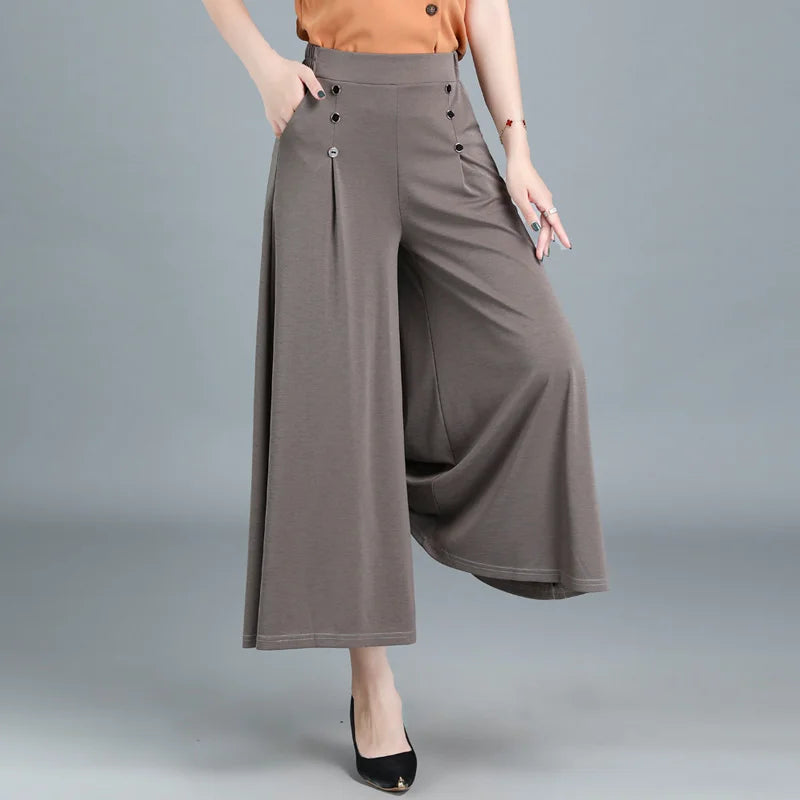 👗✨【40-90KG】Culottes anchos de tiro alto y efecto estilizante que disimulan imperfecciones sin revelar piel