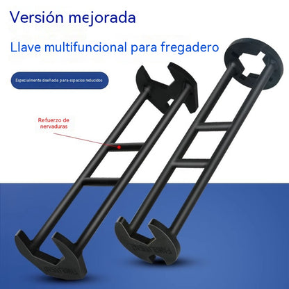 🔥【2 artículos por 28 €】Llave multifuncional para fregadero, llave universal para tuberías de agua, herramienta para la instalación y reparación de fregaderos y grifos de baño