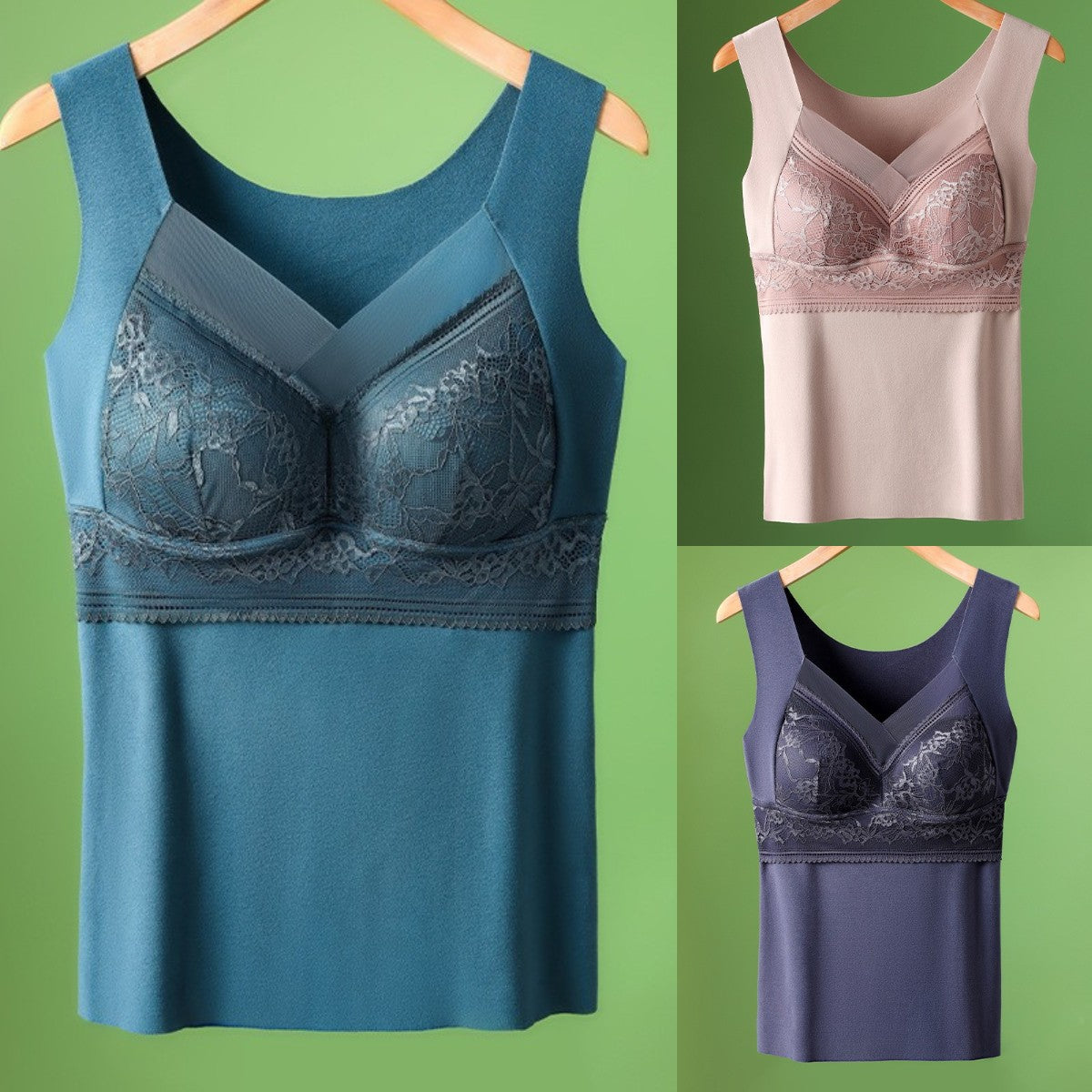 🔥【3 piezas】❤️【40-100 kg】Ropa interior de encaje de terciopelo de ganso de otoño e invierno, espalda hermosa, accesorios para fruncir el pecho, prevención de la flacidez del pecho✅