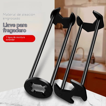 🔥【2 artículos por 28 €】Llave multifuncional para fregadero, llave universal para tuberías de agua, herramienta para la instalación y reparación de fregaderos y grifos de baño