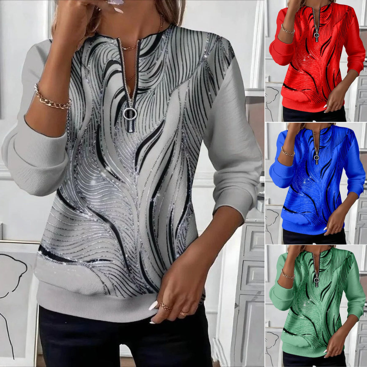 🔥【¡Sólo por un día, obtén un 48% de descuento!】 (S-5XL) Sudadera informal con capucha y cremallera