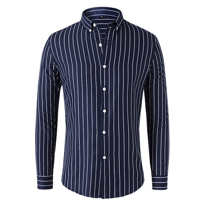 🔥👕【M-5XL】Camisa de negocios de rayas para hombre de manga larga 2026