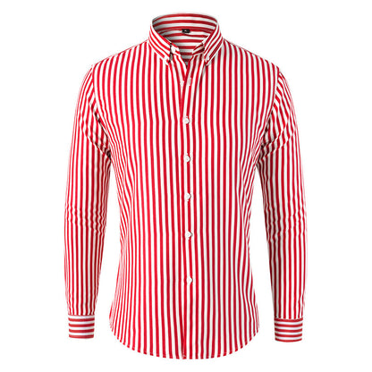 🔥👕【M-5XL】Camisa de negocios de rayas para hombre de manga larga 2026