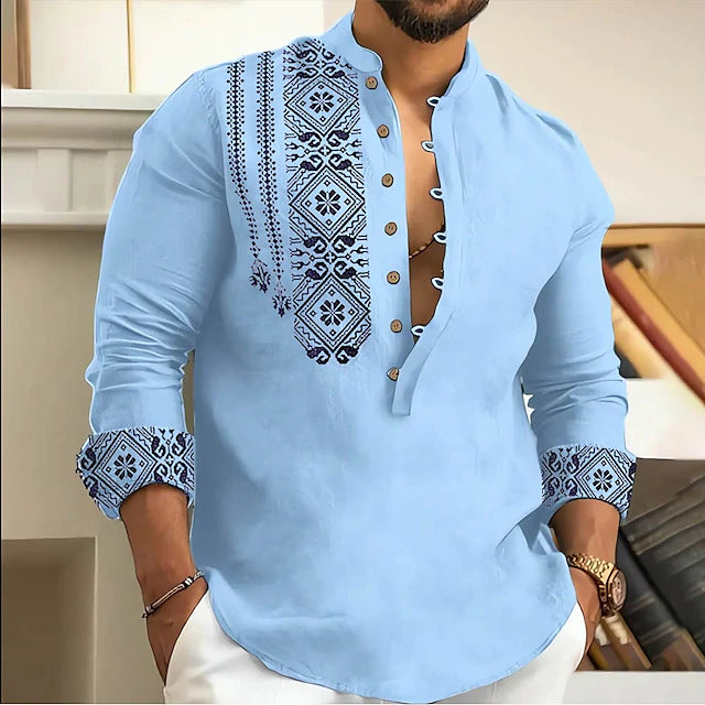 【S-3XL】Camisa de verano de manga corta con solapa para hombre