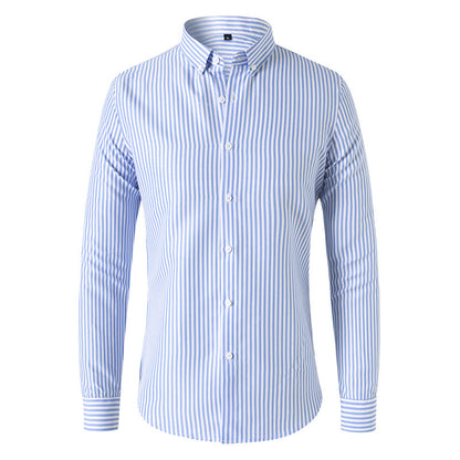 🔥👕【M-5XL】Camisa de negocios de rayas para hombre de manga larga 2026