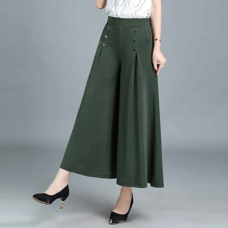 👗✨【40-90KG】Culottes anchos de tiro alto y efecto estilizante que disimulan imperfecciones sin revelar piel