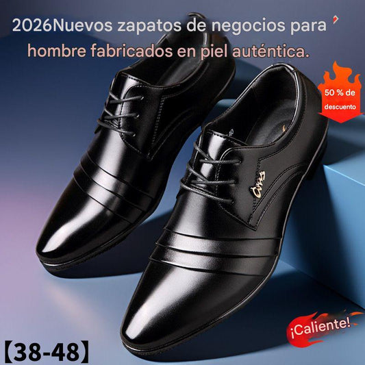 👞【38-48】Zapatos de negocios de cuero genuino para hombre nuevos de 2026