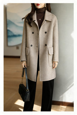 🔥nowa jesienno-zimowa wysokiej jakości dwuwarstwowa kaszmirowa kurtka