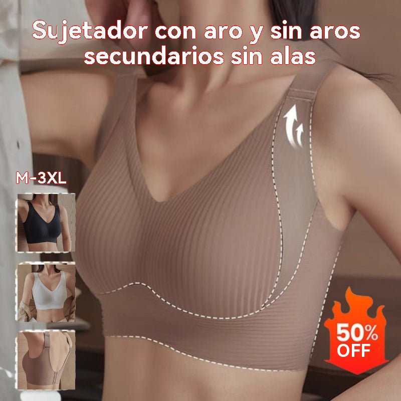 😍【Paquete de 4】Sujetador de una pieza sin aros para mujer, sin costuras y cómodo para sujetar el busto❤️【40-95 kg】