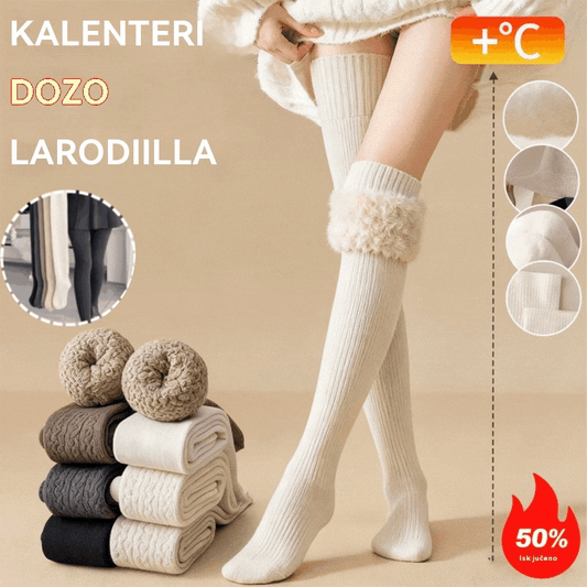 Termo čarape do bedara - debele, tople, neklizajuće za jesen i zimu