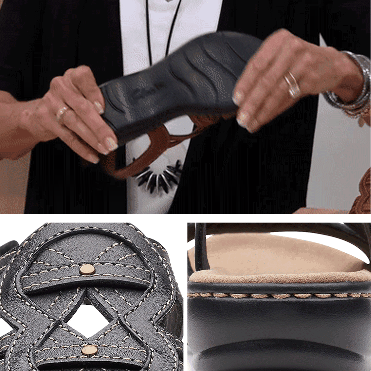 【35-43】Sandalias planas de cuero suaves y cómodas para mujer, ideales para uso diario.