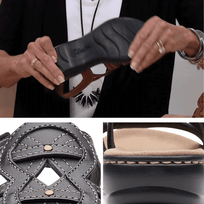 【35-43】Sandalias planas de cuero suaves y cómodas para mujer, ideales para uso diario.